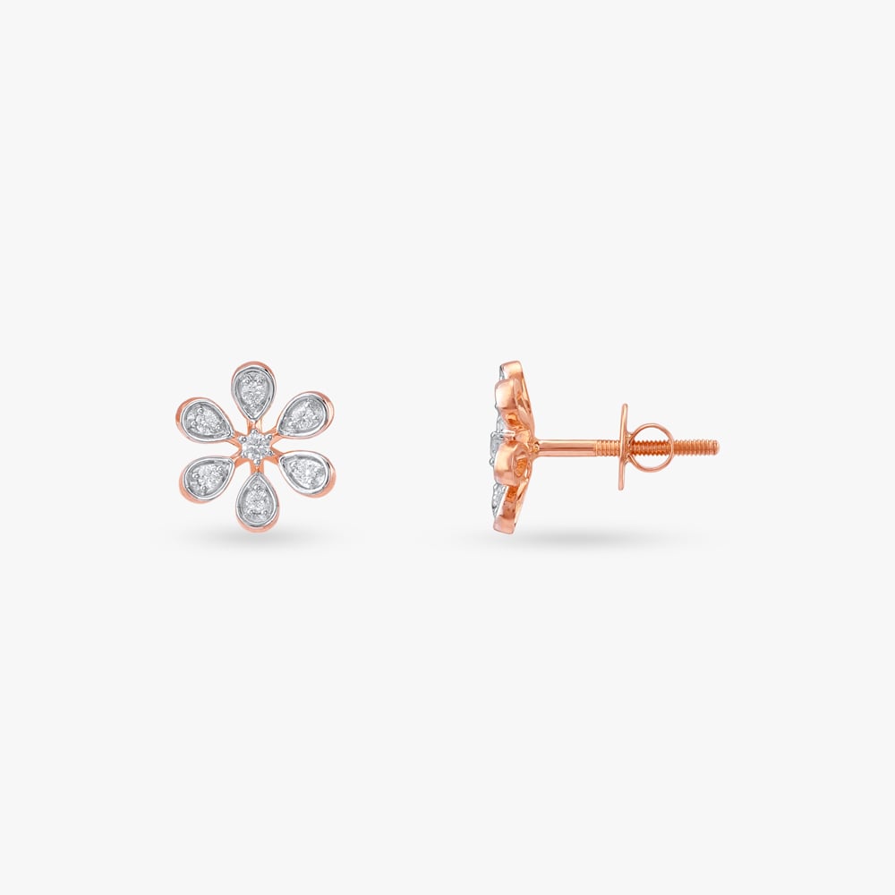Petal Bloom Diamond Stud Earrings,,hi-res image number null