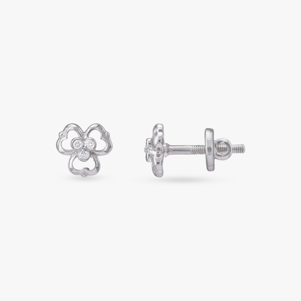 Floral Spark Diamond Stud Earrings,,hi-res image number null