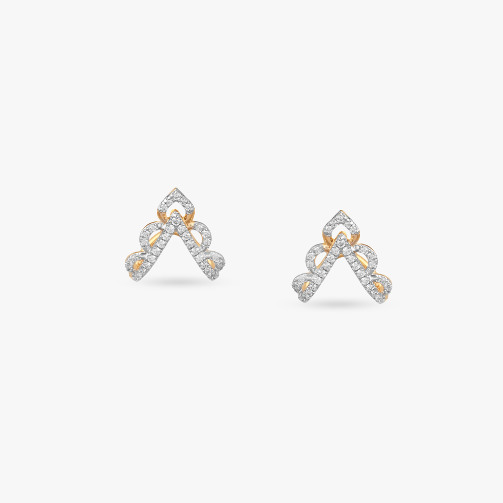 Royal Crest Diamond Stud Earrings,,hi-res image number null