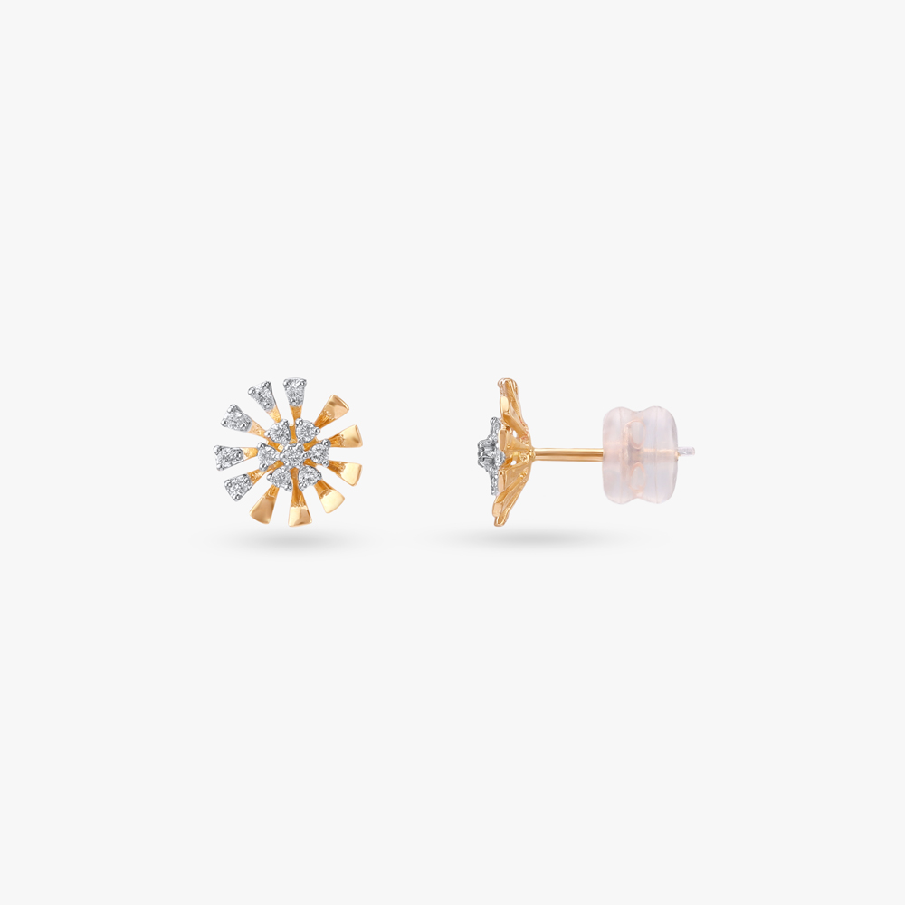 Sunlit Bloom Diamond Stud Earrings,,hi-res image number null