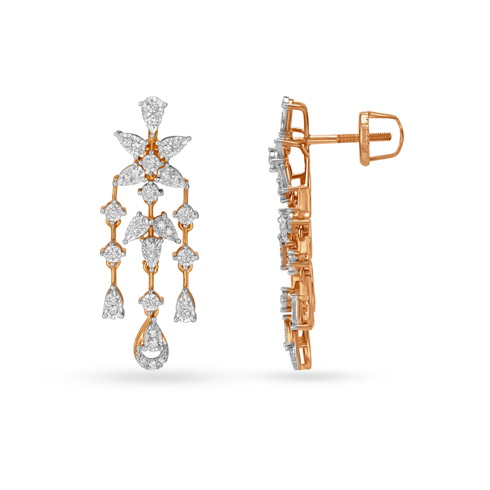 Mesmerising Floral Diamond Necklace Set,,hi-res image number null