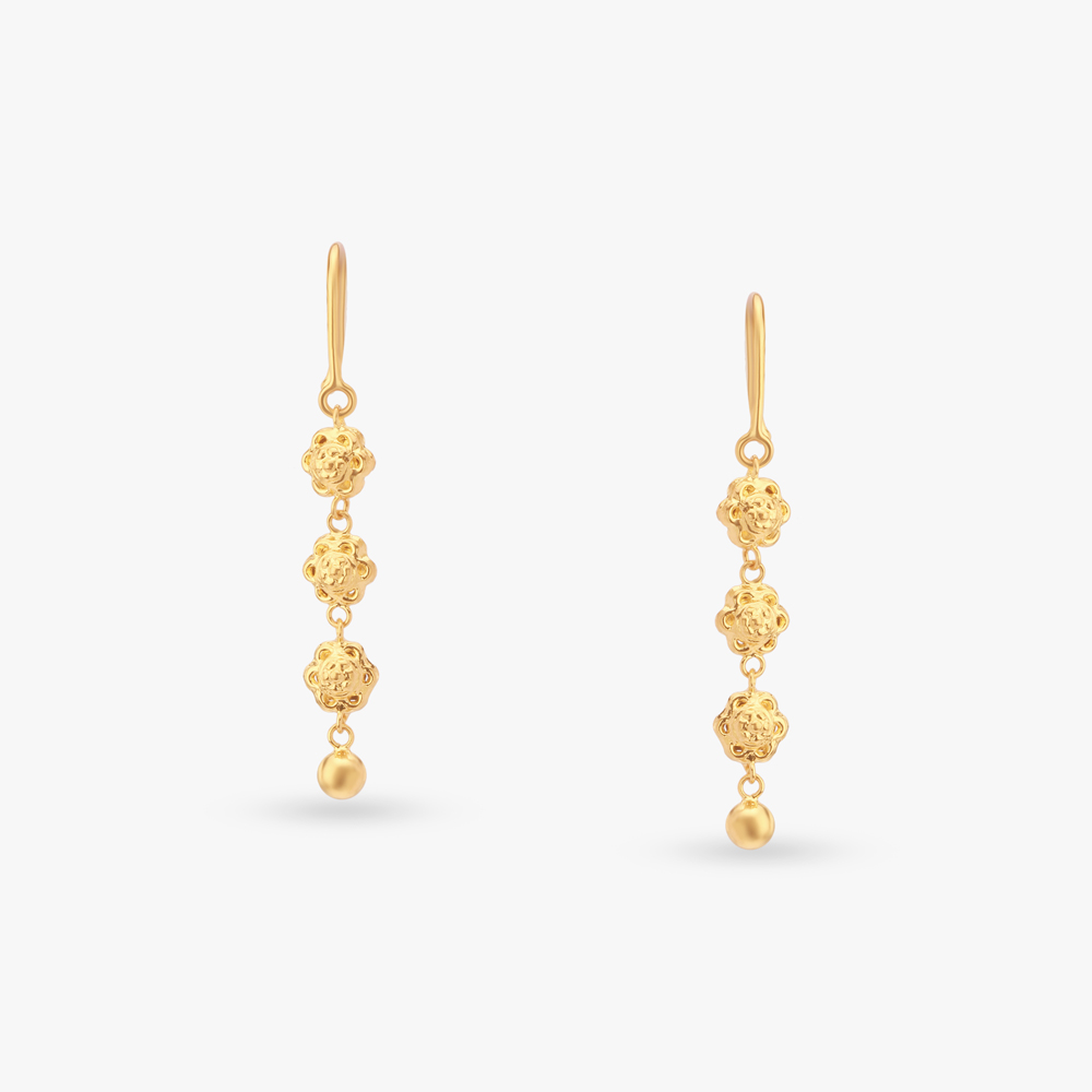 Floral Cascade Gold Hoop Earrings,,hi-res image number null