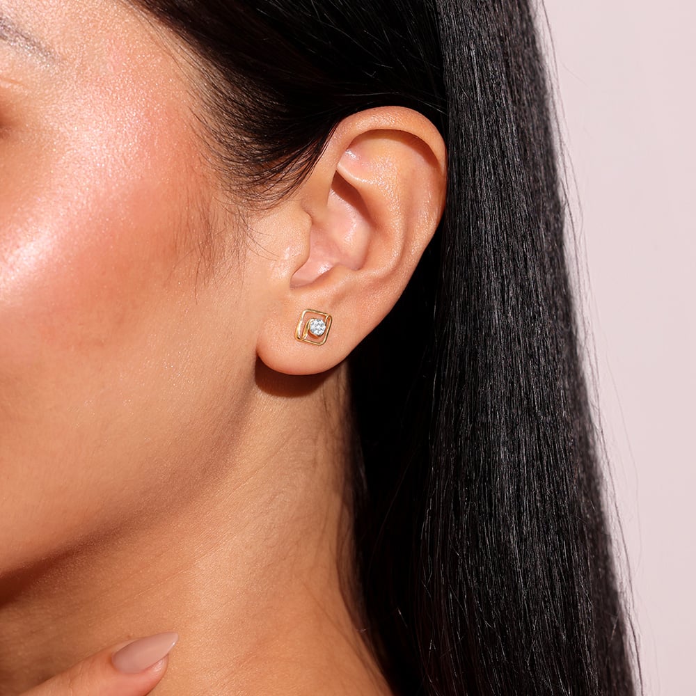 Glimmer Nest Diamond Stud Earrings,,hi-res image number null