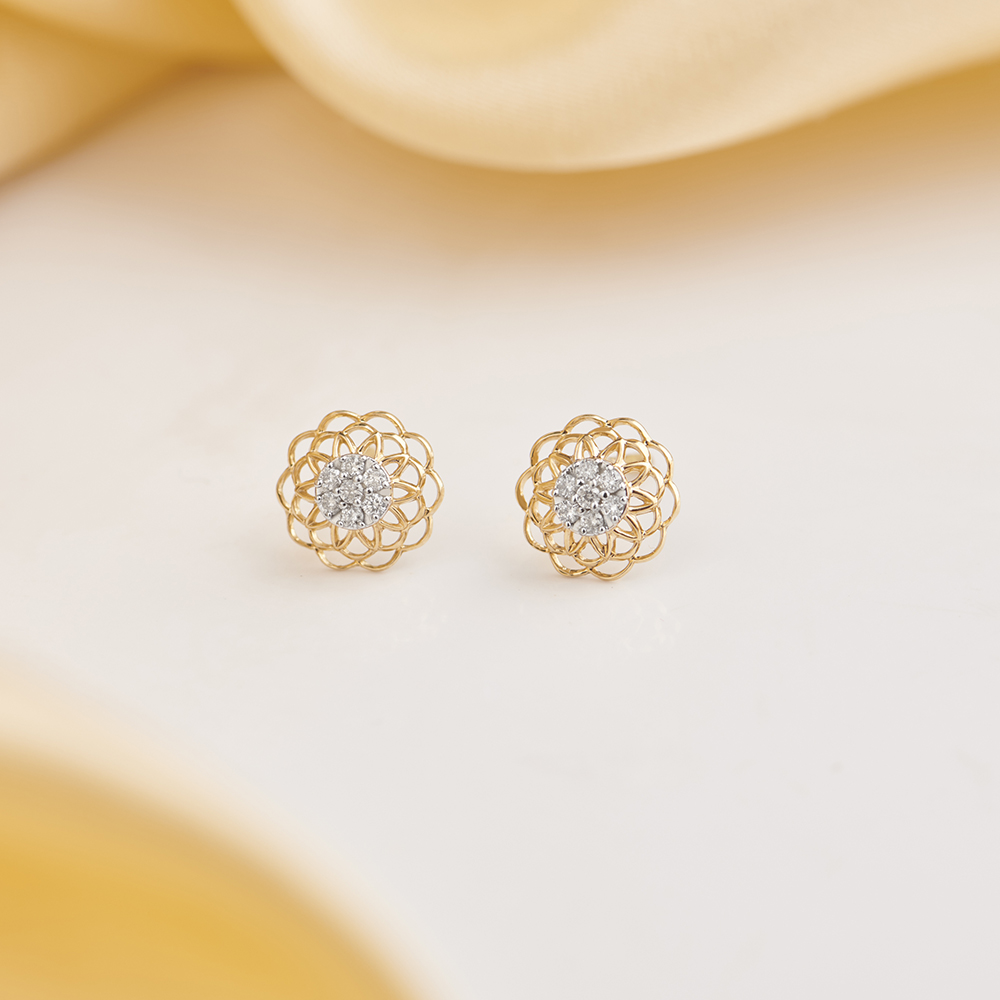 Eclectic Contemporary Diamond Drop Earrings-baongoctrading.com.vn
