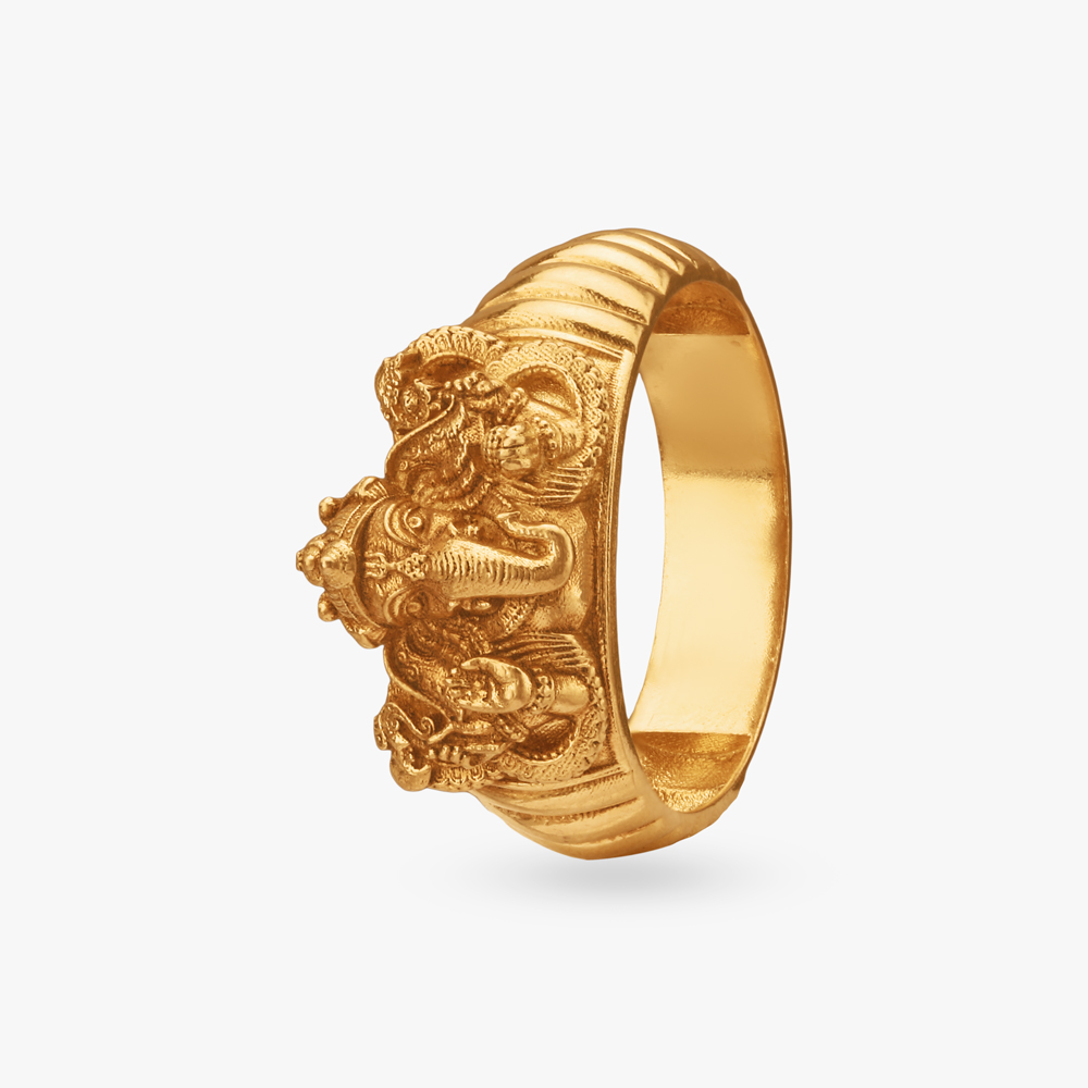 Divine Gajanan Gold Ring for Men,,hi-res image number null