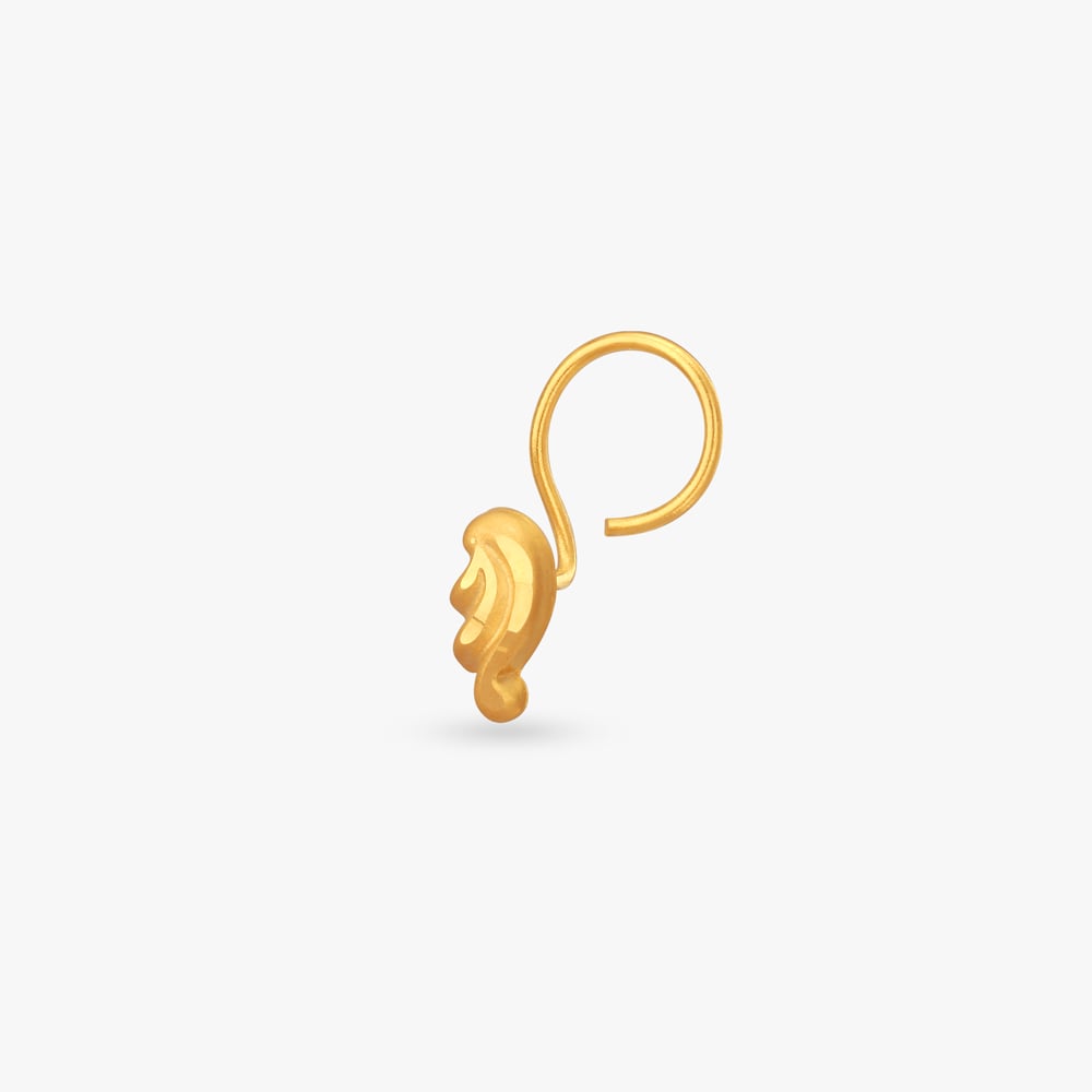 Leaf Whisper Gold Nose Pin,,hi-res image number null