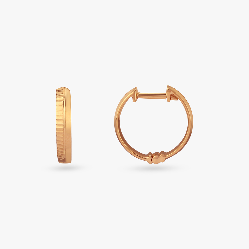 Quiet Edge Gold Hoop Earrings,,hi-res image number null
