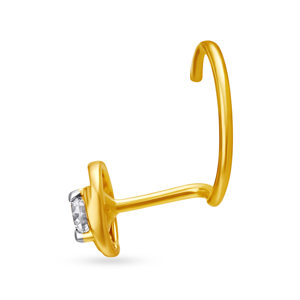 Rosy Diamond and Gold Nose Pin,,hi-res image number null