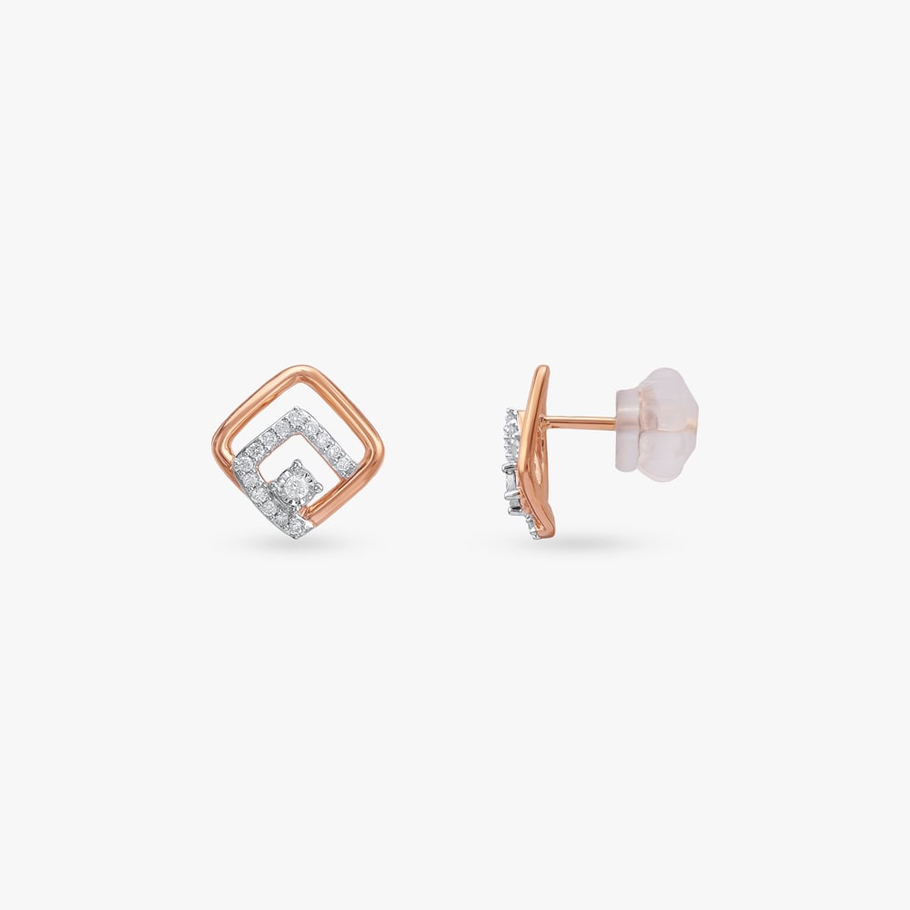 Twin Tilt Diamond Stud Earrings,,hi-res image number null