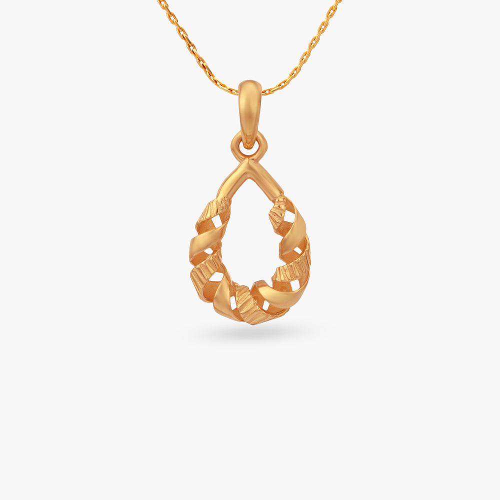 Interwoven Gleam Gold Pendant and Earrings Set,,hi-res image number null