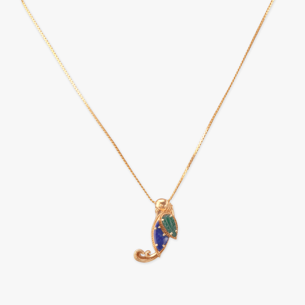 Tropical Wing Gold Pendant and Earrings Set,,hi-res image number null