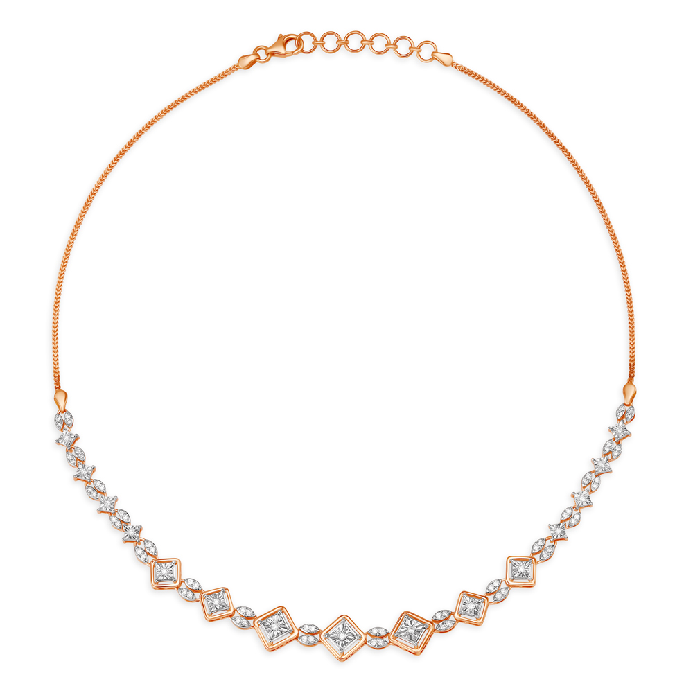 Sophisticated Geometric Diamond Necklace,,hi-res image number null