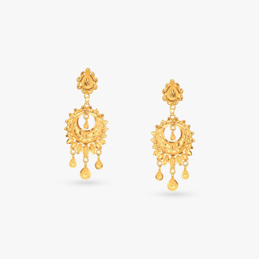 

Crescent Rain Gold Drop Earrings