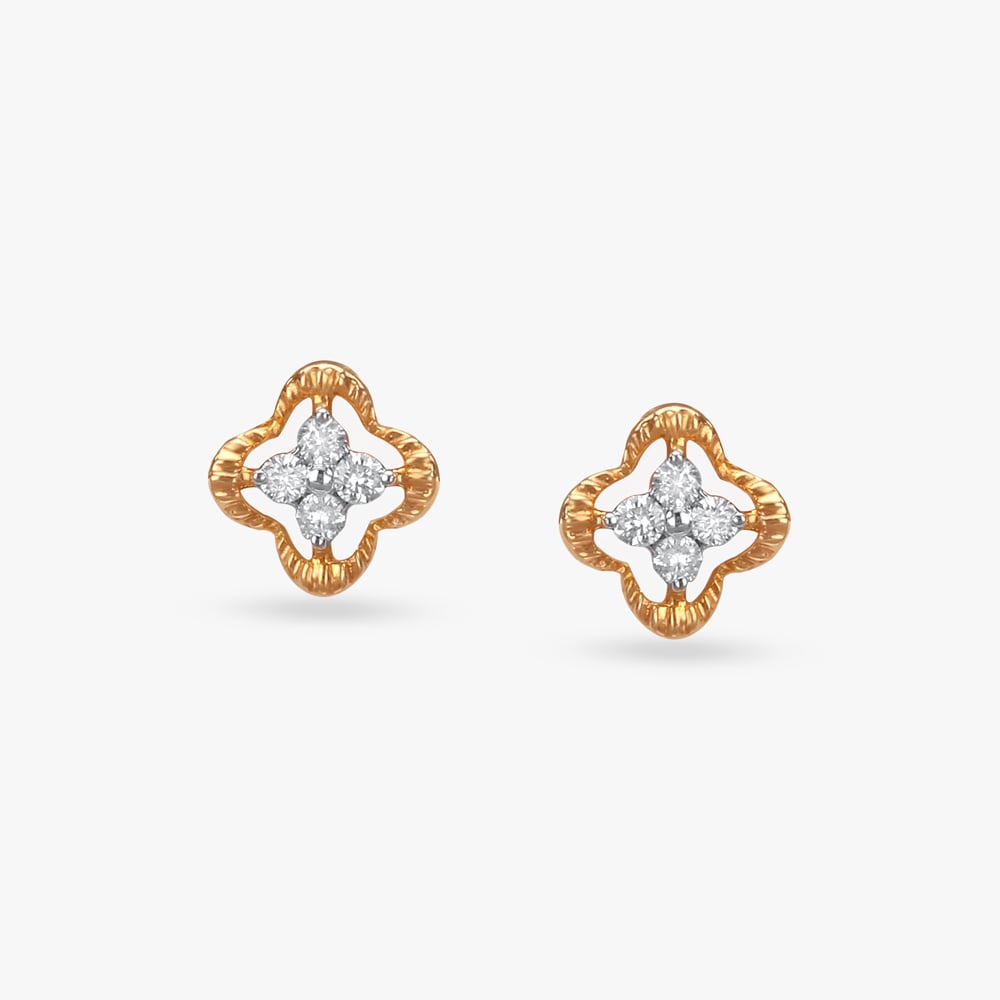 Dainty Daisy Diamond Stud Earrings For kids,,hi-res image number null