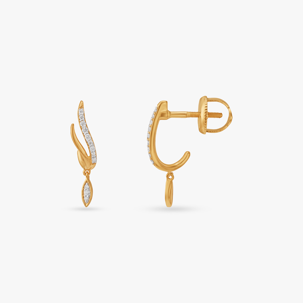 Serene Arc Diamond Drop Earrings,,hi-res image number null