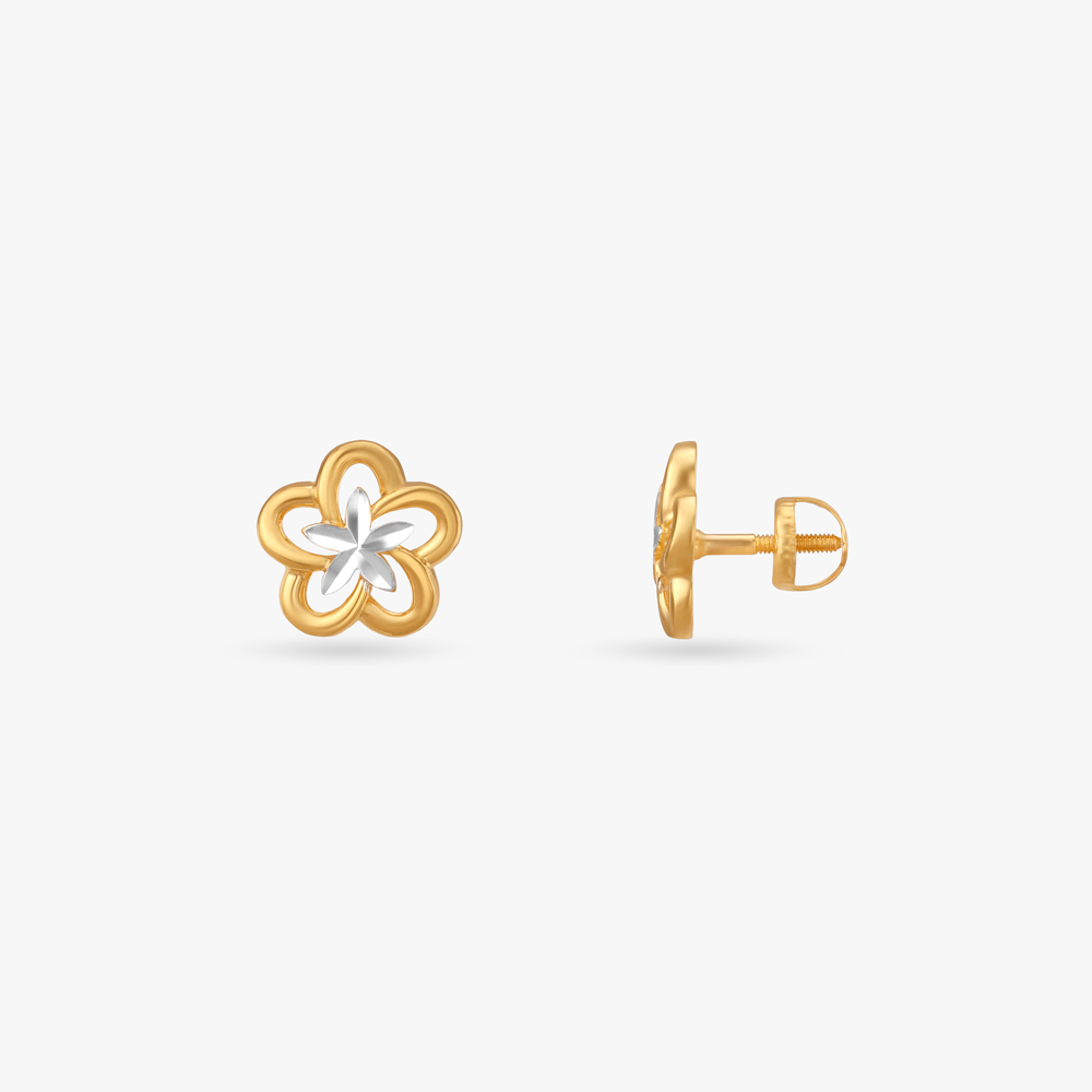 Tiny Daisy Gold Stud Earrings for Kids,,hi-res image number null