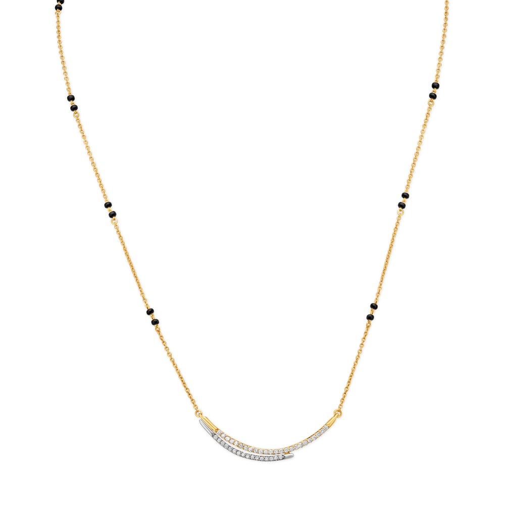 Modern Dual Tone Sleek Diamond Mangalsutra,,hi-res image number null