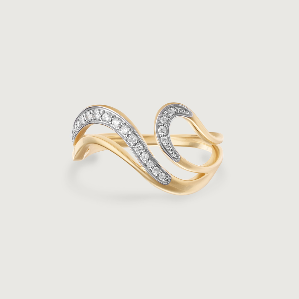 Eternal Wave 14 Kt Gold & Diamond Ring,,hi-res image number null