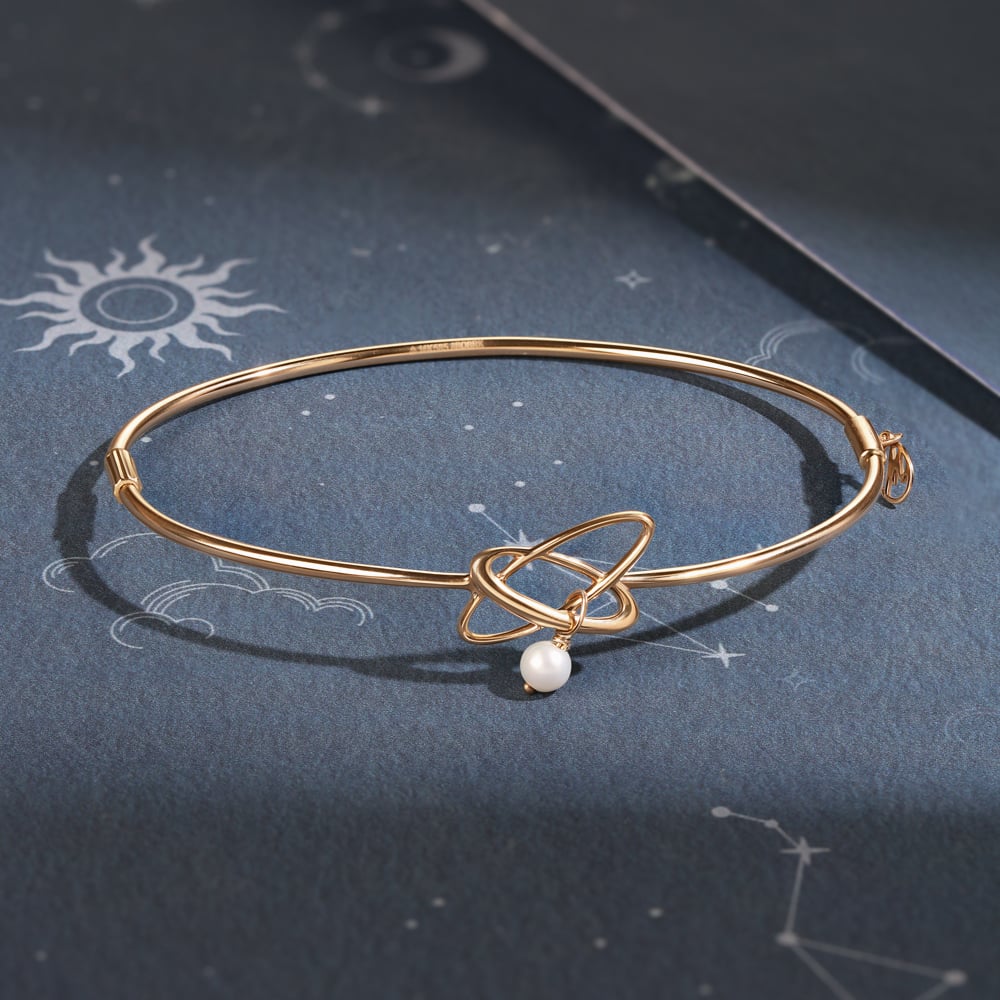 Enchanted Pearl Orbit 14KT Bangle,,hi-res image number null