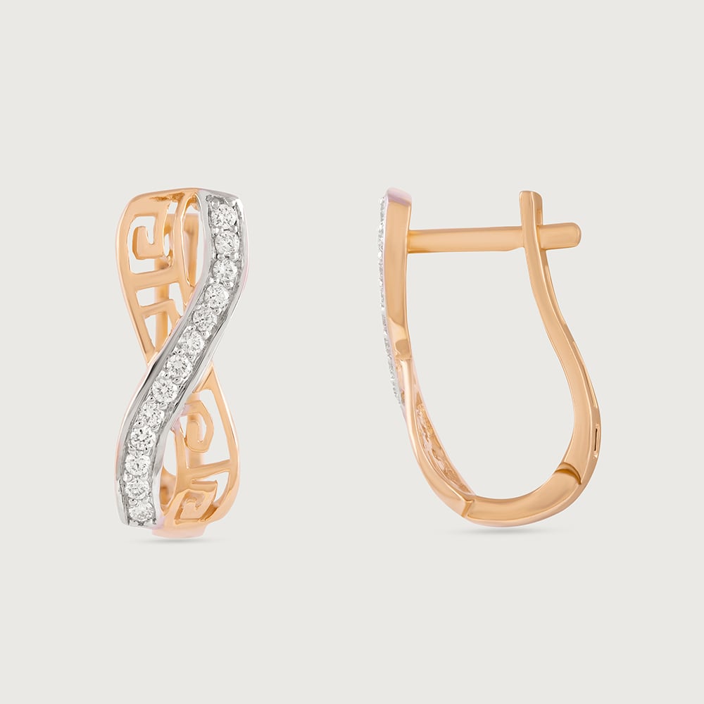 Infinity Chic Gold & Diamond Hoop Earrings,,hi-res image number null