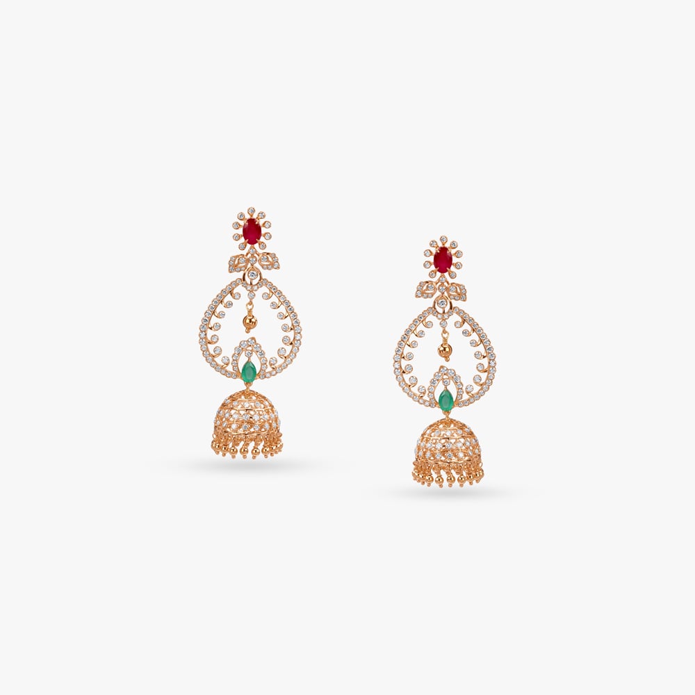 Royale Garden Diamond Chandbali Earrings,,hi-res image number null