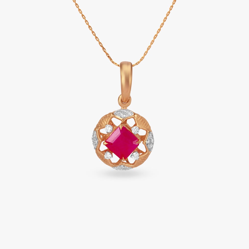 

Circular Lattice Diamond Pendant