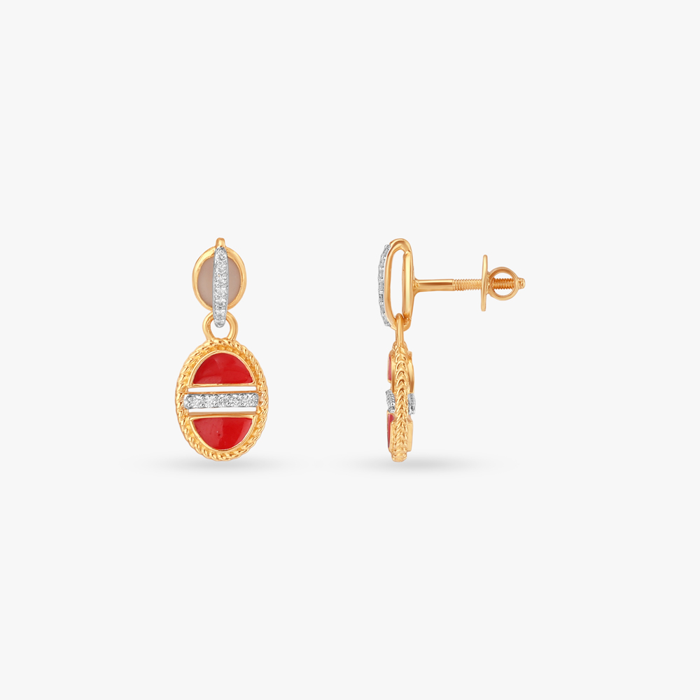 Crimson Flip Diamond Drop Earrings,,hi-res image number null