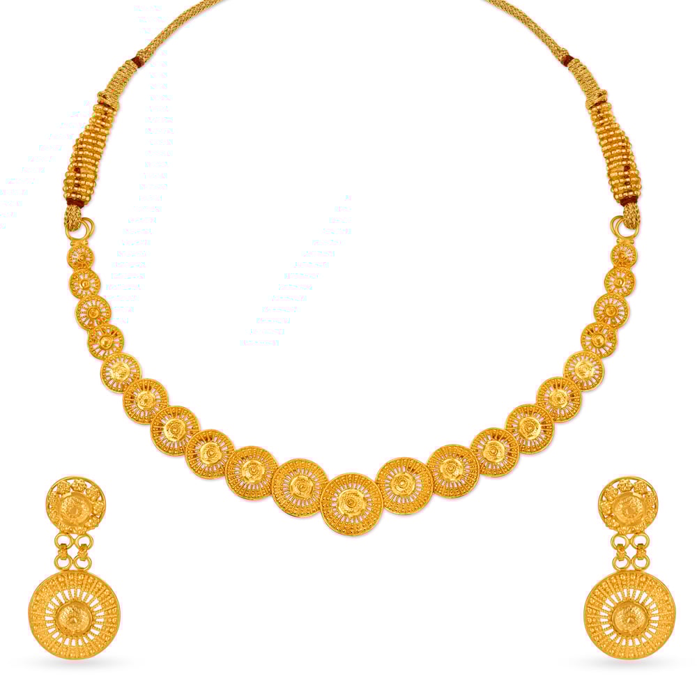 

Circular Gold Necklace Set