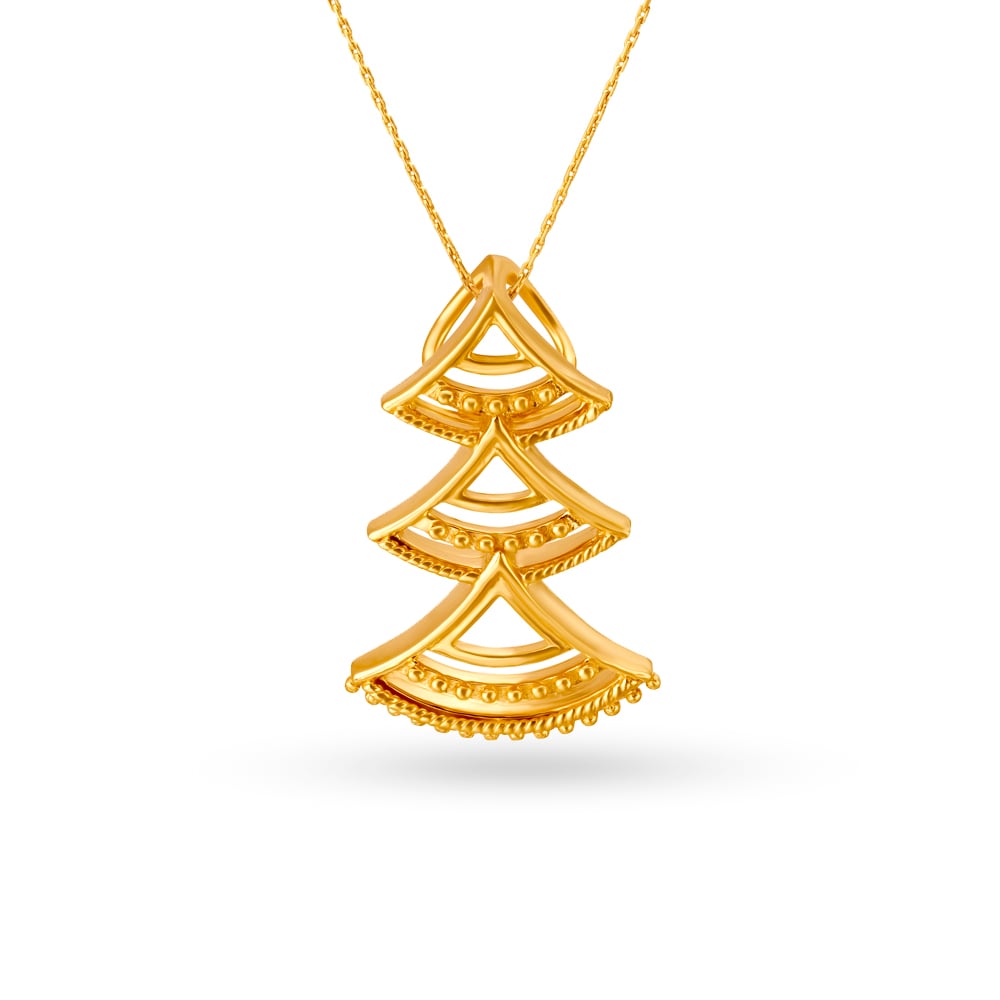 Splendid Gold Pendant and Earrings Set,,hi-res image number null