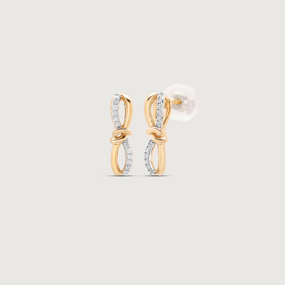 Graceful Knot Diamond Stud Earrings,,hi-res image number null