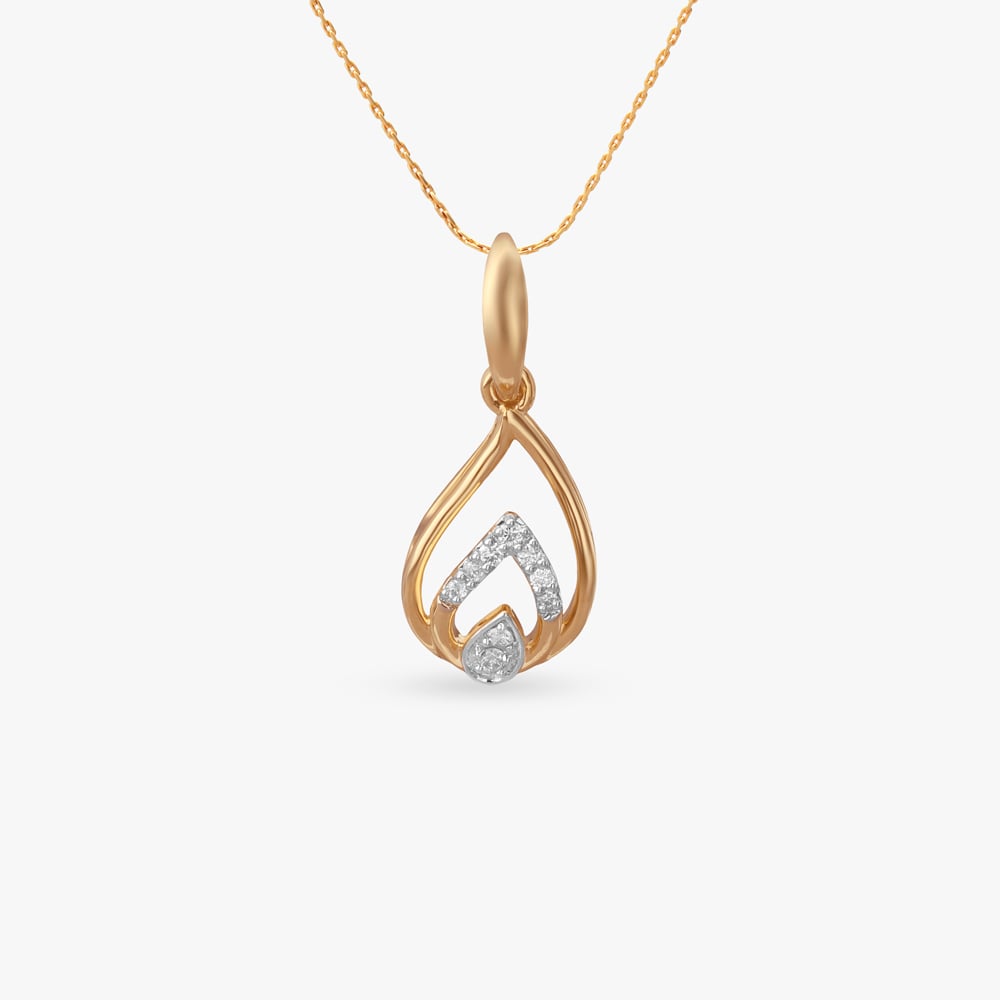 

Layered Curve Diamond Pendant