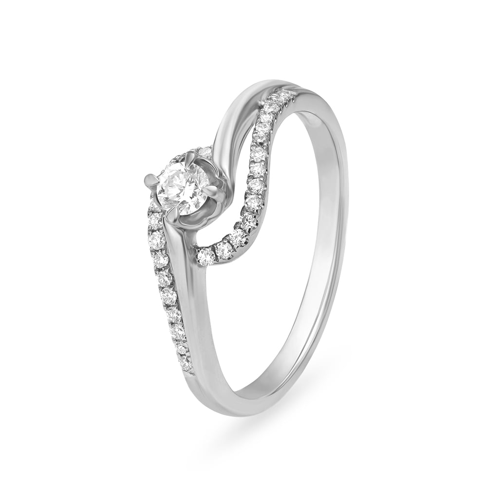 Alluring 950 Pure Platinum And Diamond Finger Ring