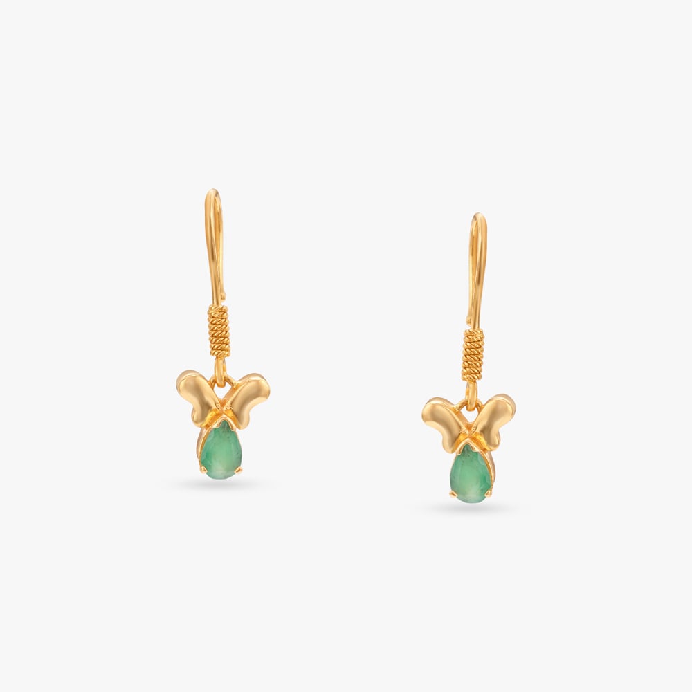 Playful Delicate Emerald Hoop Earrings,,hi-res image number null