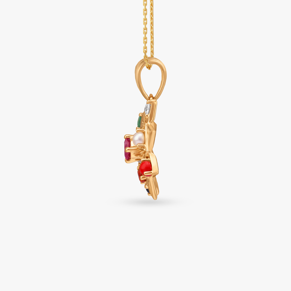 Celestial Navratna Diamond Pendant,,hi-res image number null