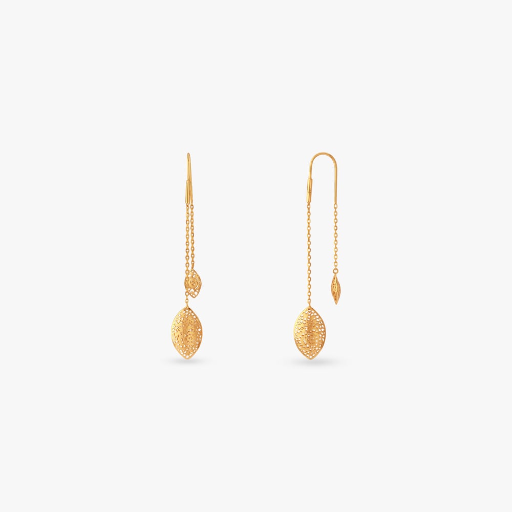 Swaying Elegance Gold Drop Earrings,,hi-res image number null