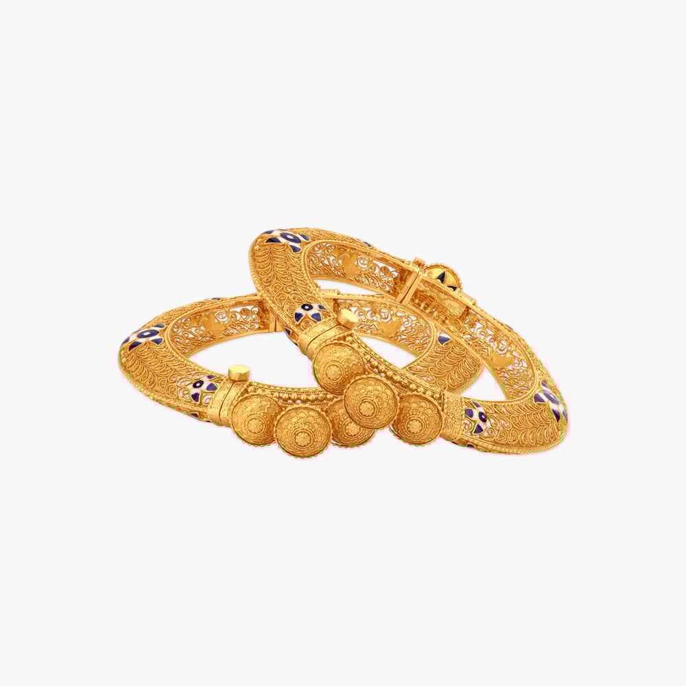 Bengal Bloom Kankan Gold Bangles,,hi-res image number null