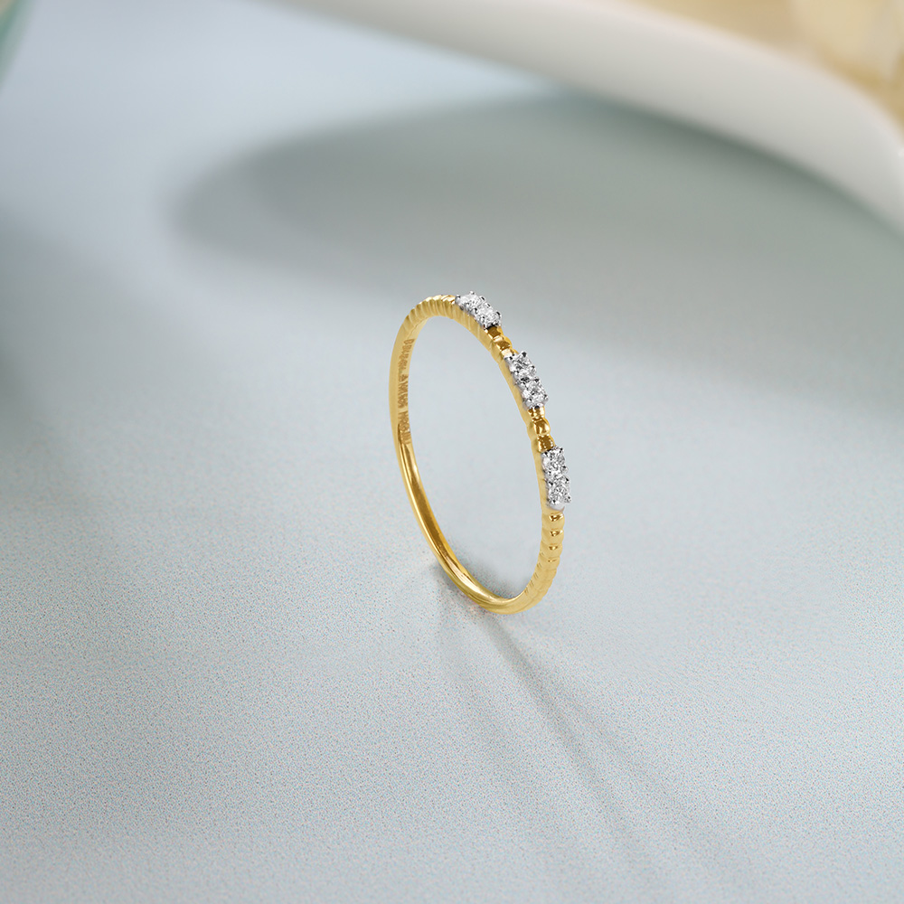 Timeless Sparkle 14KT Gold & Diamond Finger Ring,,hi-res image number null