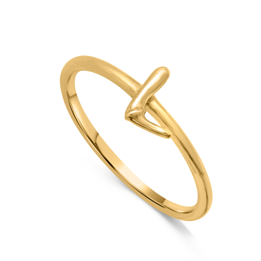 Letter L 14KT Yellow Gold Initial Ring,,hi-res image number null