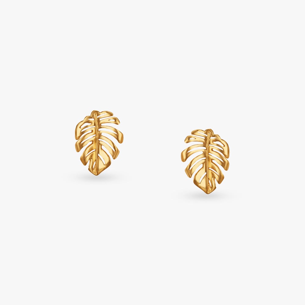 

Tiny Palm Gold Stud Earrings for Kids