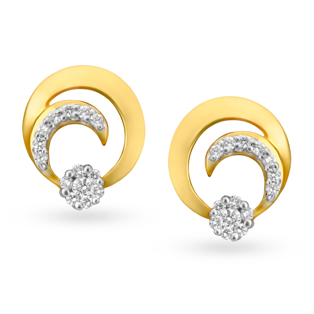 Graceful Diamond Stud Earrings With Solitaire Look,,hi-res image number null