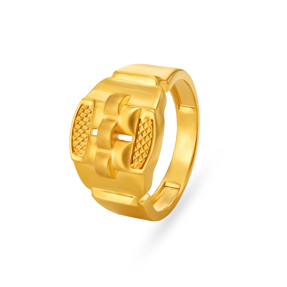 Modern Hollow Style Gold Finger Ring For Men