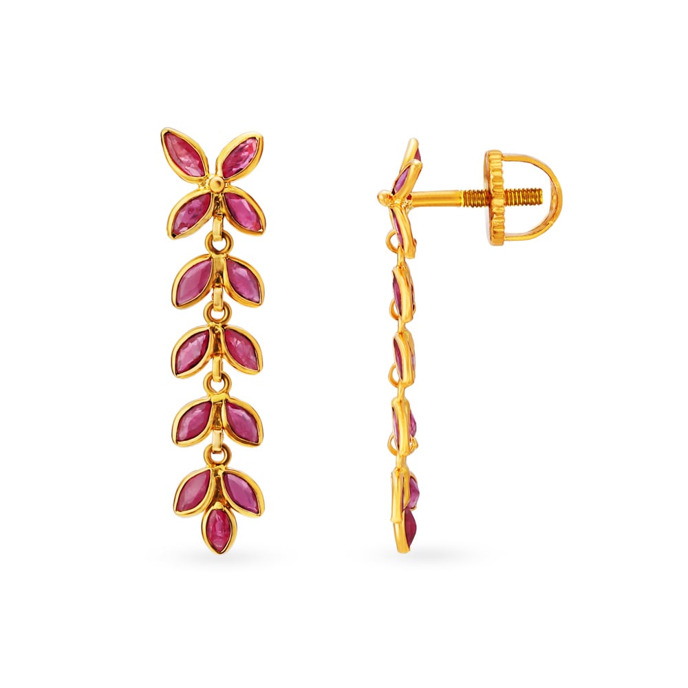 Blooming Ruby Vine Drop Earrings,,hi-res image number null