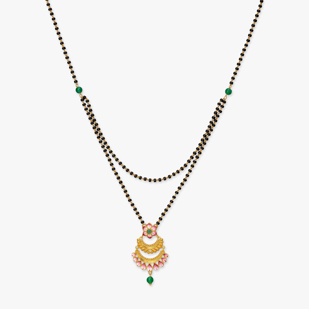 Crescent Bloom Gold Mangalsutra,,hi-res image number null