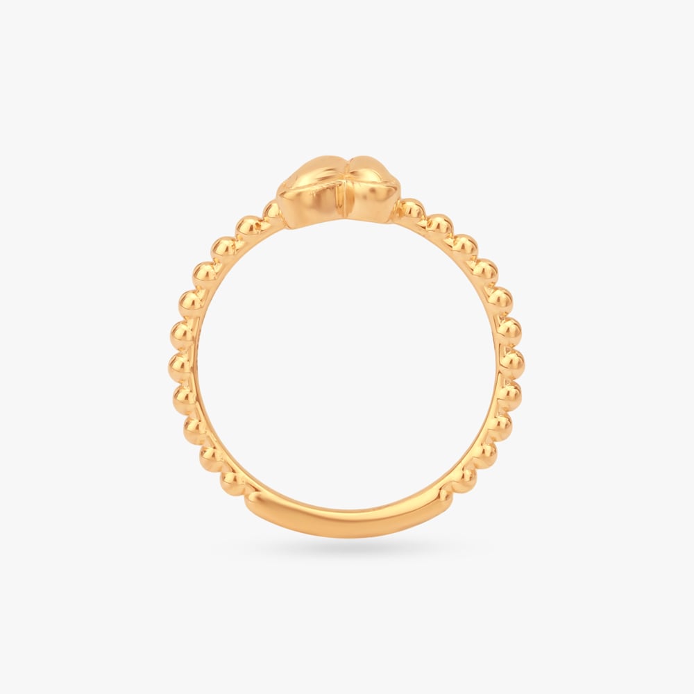 Love Bead Gold Finger Ring,,hi-res image number null