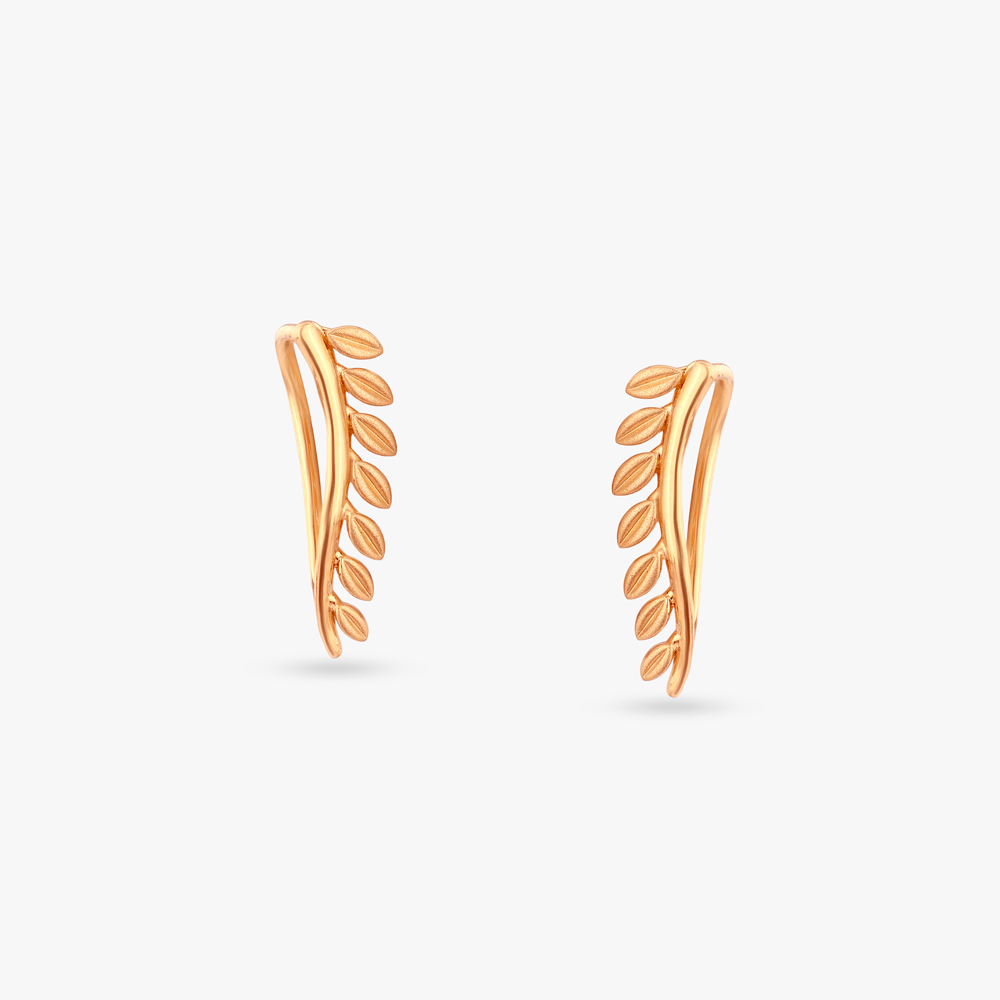 Leaf Trail Gold Stud Earrings,,hi-res image number null