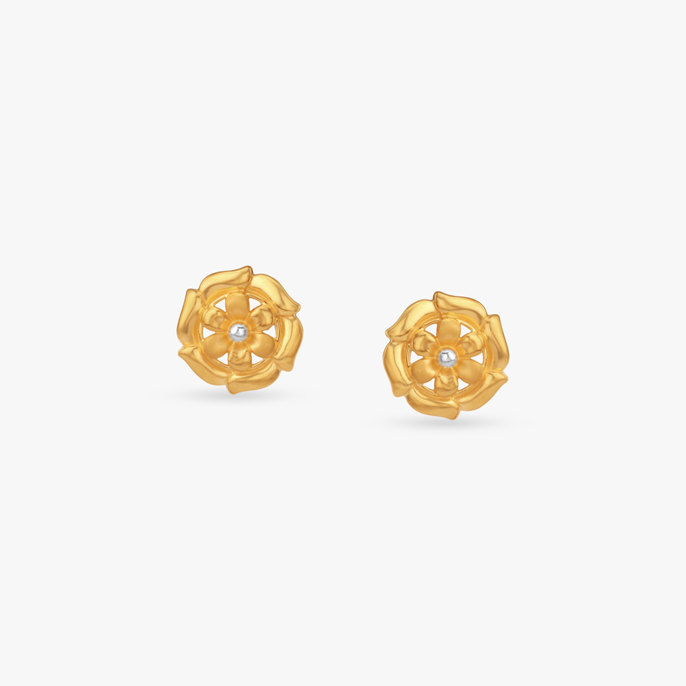 Petal Layer Gold Stud Earrings,,hi-res image number null