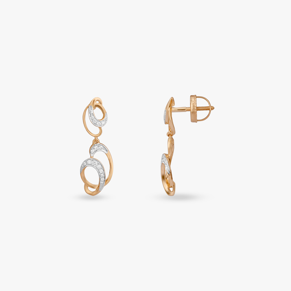Cascading Swirl Diamond Drop Earrings,,hi-res image number null