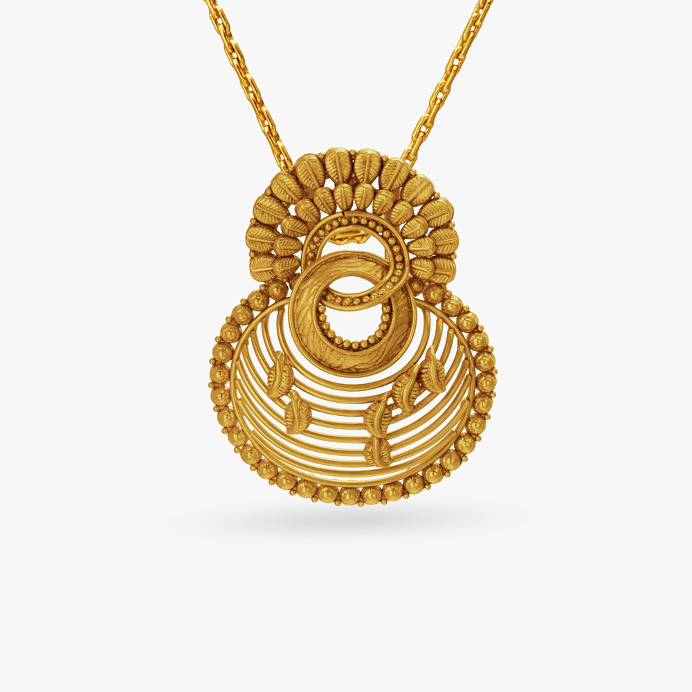 Leaf Harmony Gold Pendant and Earring Set,,hi-res image number null