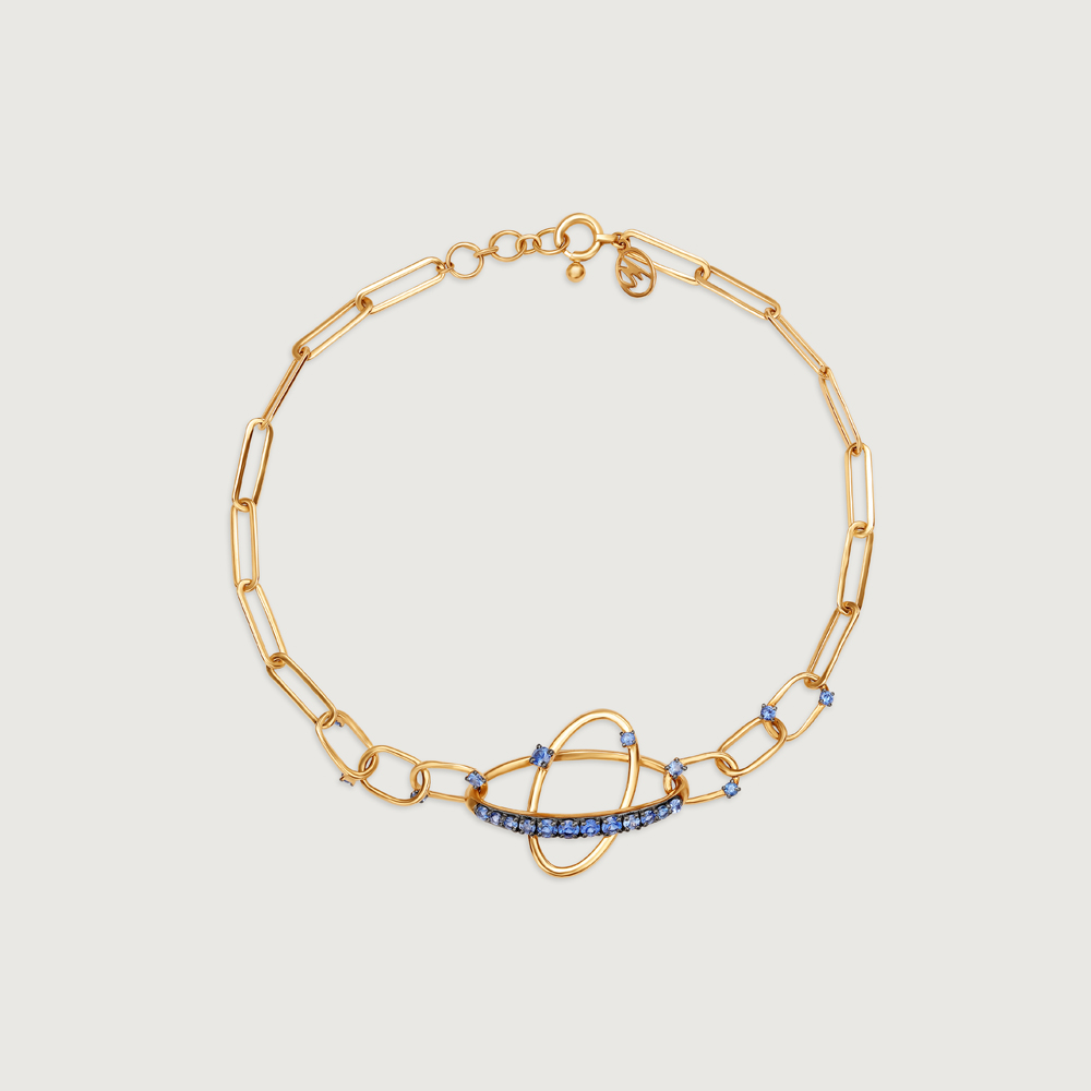 Blue Sapphire Orbit 14KT Bracelet,,hi-res image number null