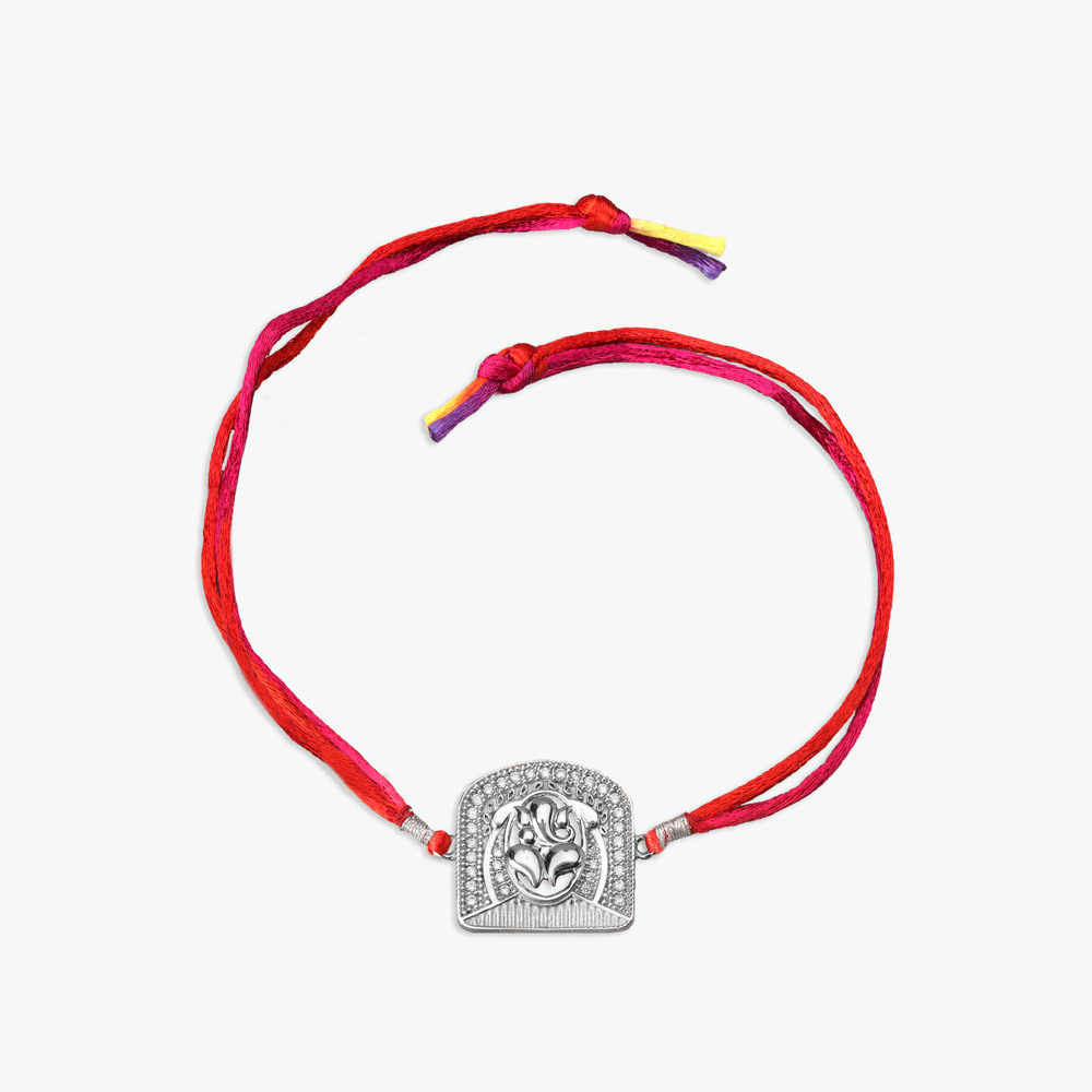 Sacred Ganesha Silver Rakhi,,hi-res image number null